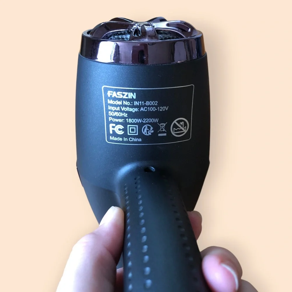 FASZIN Ionic Salon Blow Dryer Professional Hair Dryer with Attachments Black